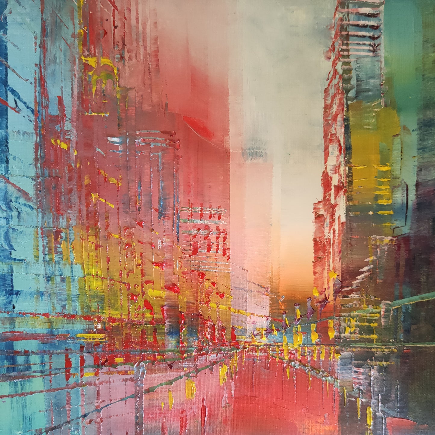Lumière rouge - peinture originale urbaine - Emmanuelle Levesque
