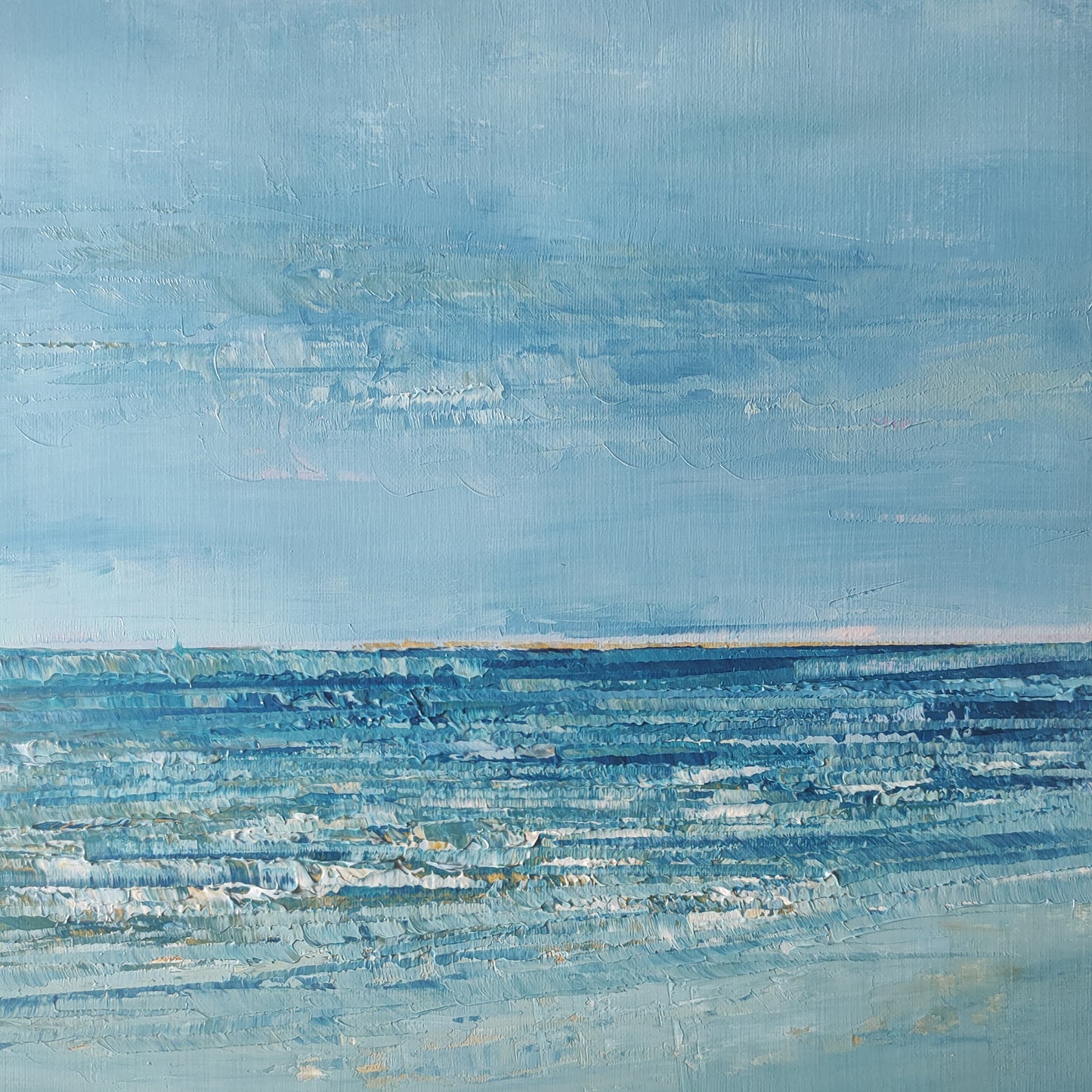 Vagues bleues - 25x25 cm