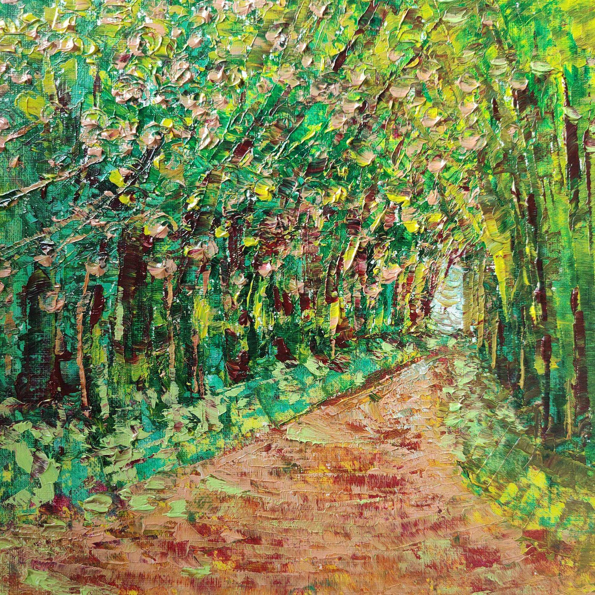 Promenade en Bourgogne - Peinture originale de forêt - Emmanuelle Levesque.