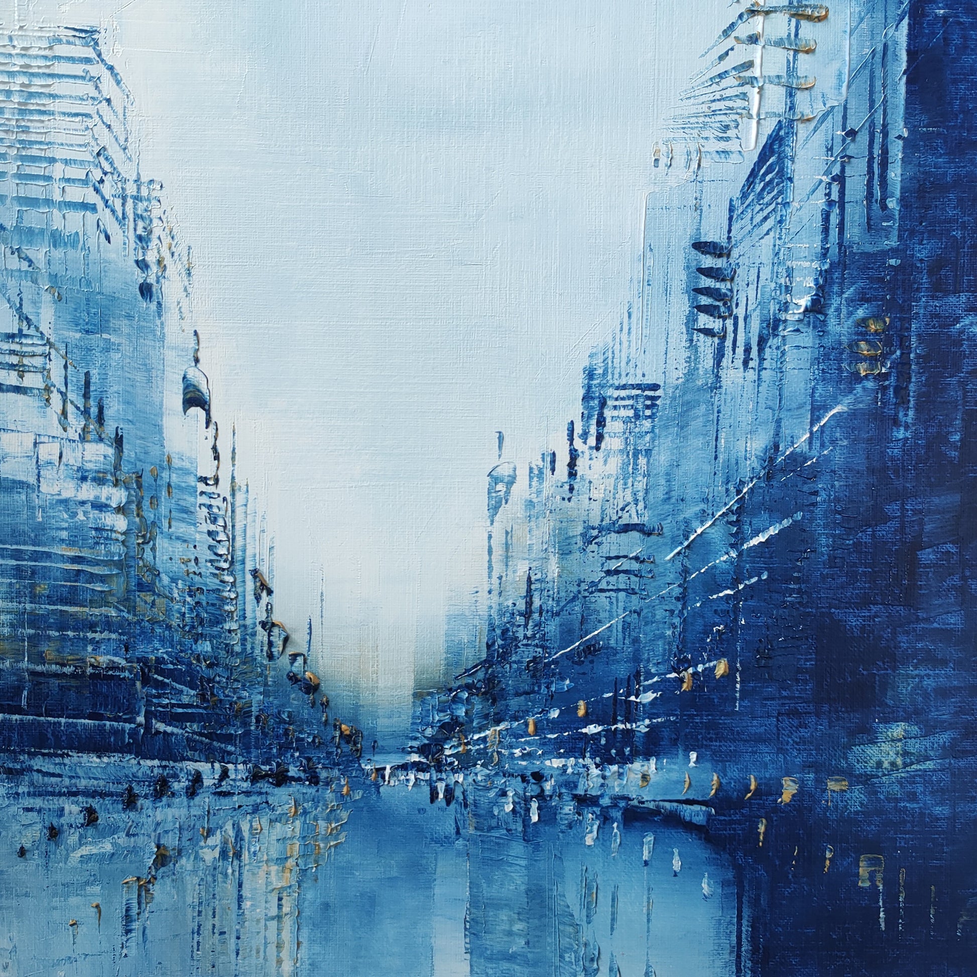 Bleu électrique - peinture originale urbaine - Emmanuelle Levesque