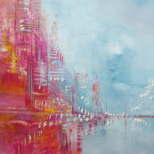 La rade en été - peinture originale urbaine - Emmanuelle Levesque