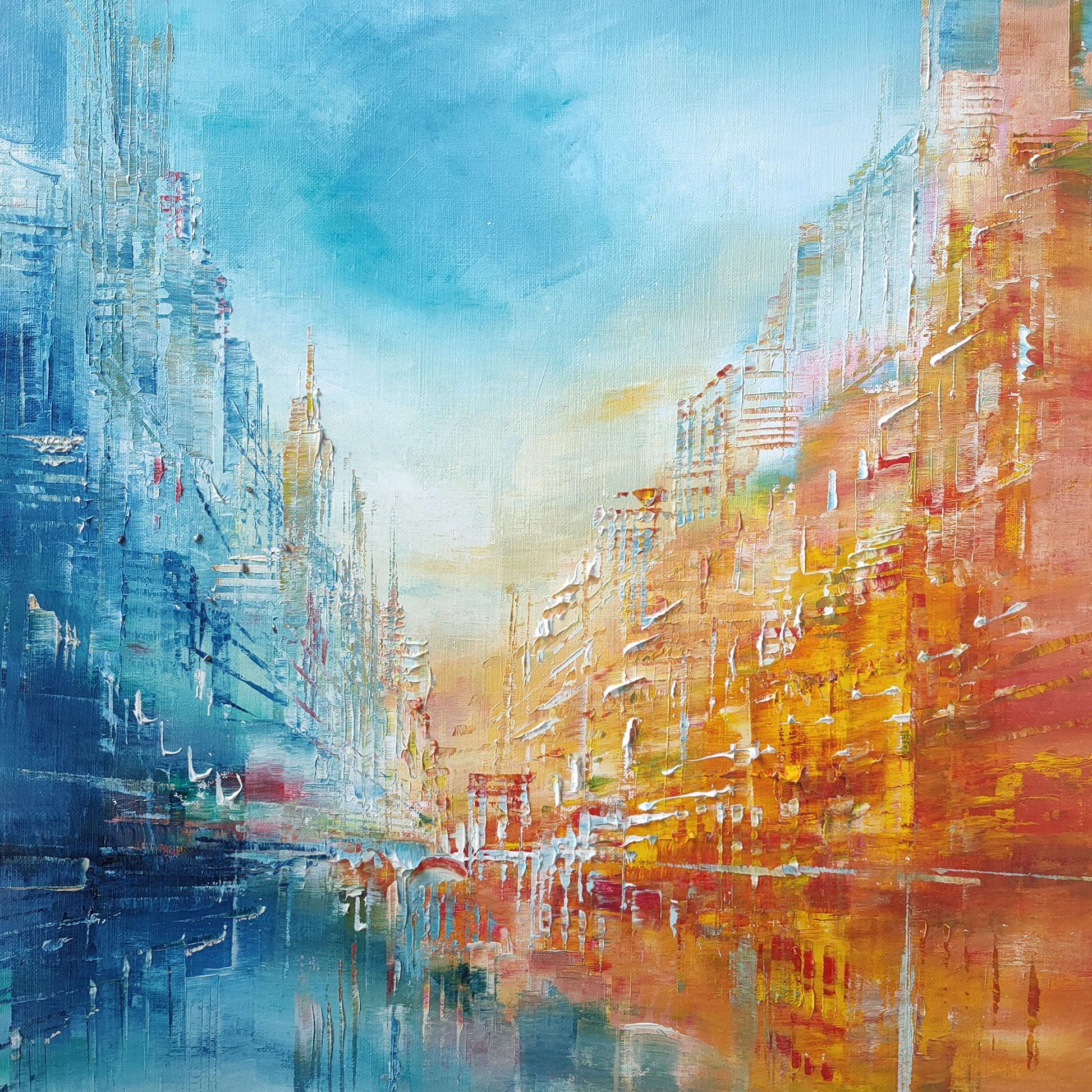 Les deux rives - peinture originale urbaine - Emmanuelle Levesque