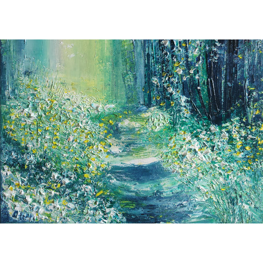 Sous-bois - peinture originale de nature - Emmanuelle Levesque